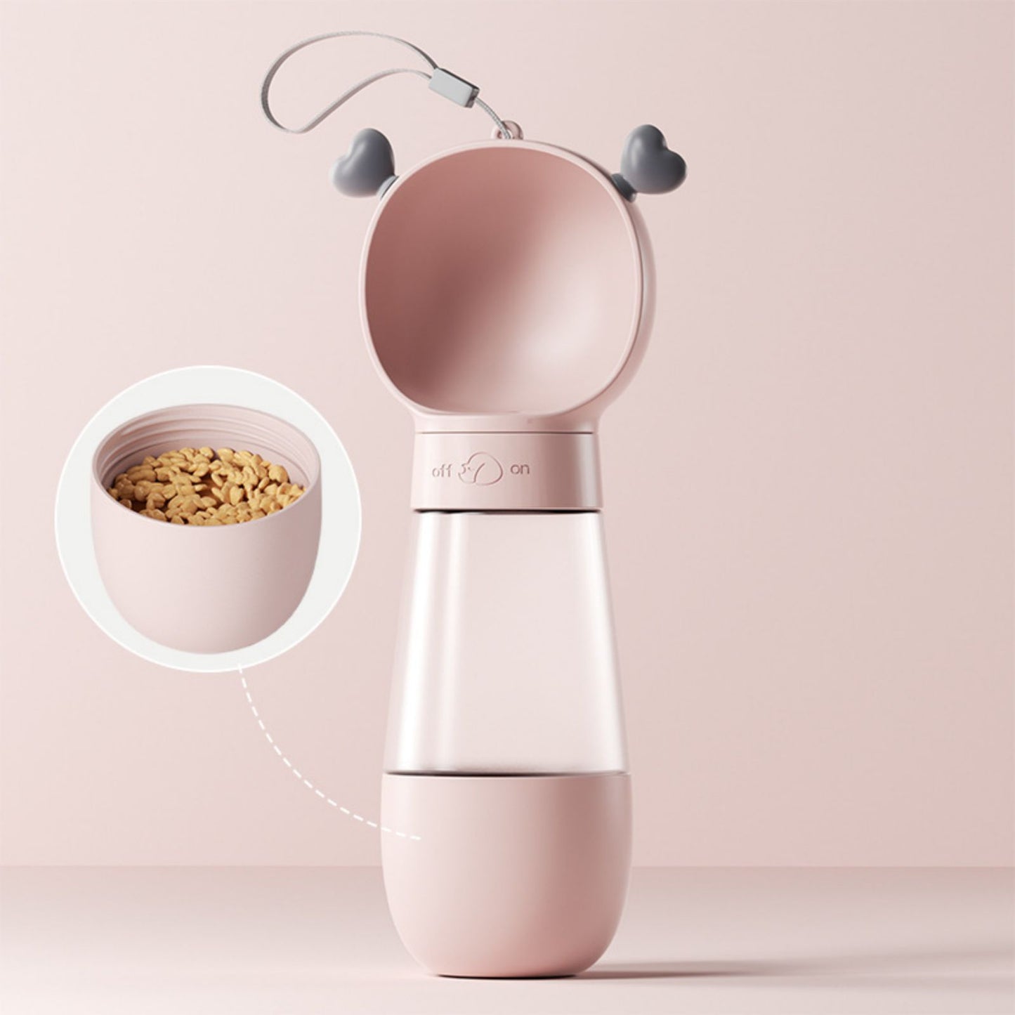 Portable Dog Water Bottle with Food Container: Leak-Proof Dog Water Dispenser
