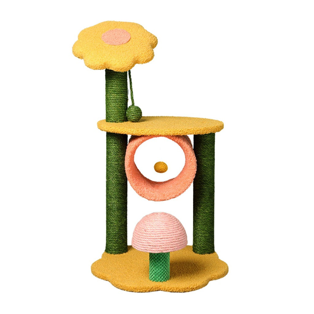 Floofi Scratching Posts Cat Trees - 86cm Butterfly Plush (Pink/Purple) & 90cm Sunflower Plush