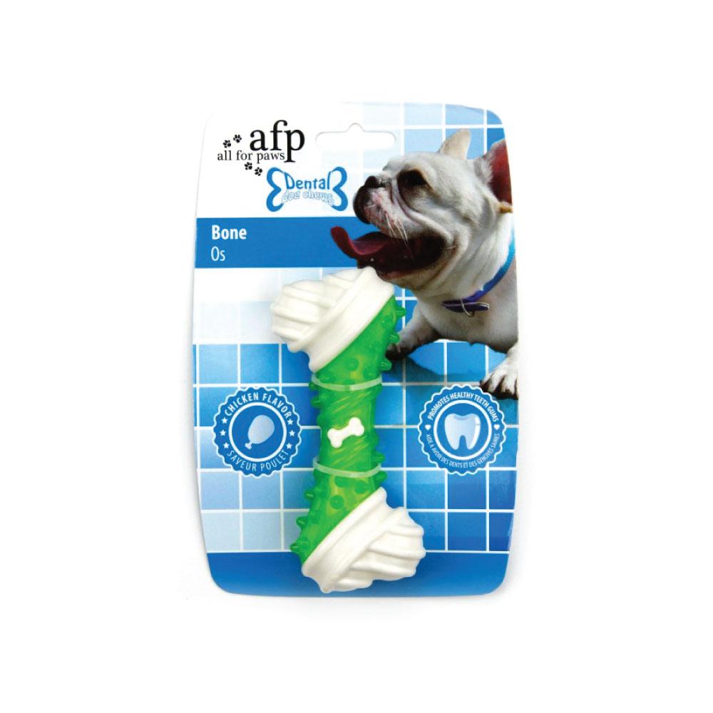 Dog Chew Bone - Chicken Flavor Teething Gum Toy for Puppies in Blue, Green & Orange