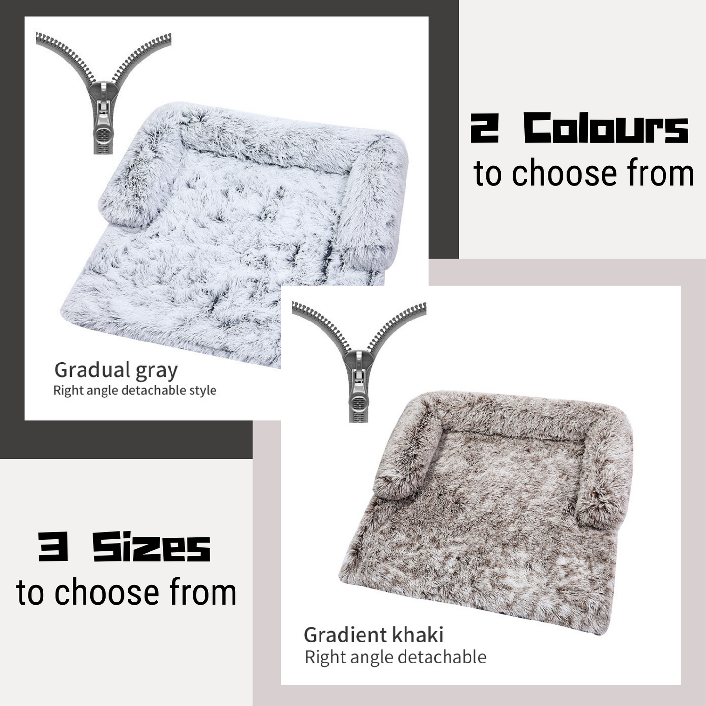 Introducing the Ultimate in Pet Comfort: The Super Luxe Deep-Dish Shaggy Fur Donut Bed - Gray or Coffee