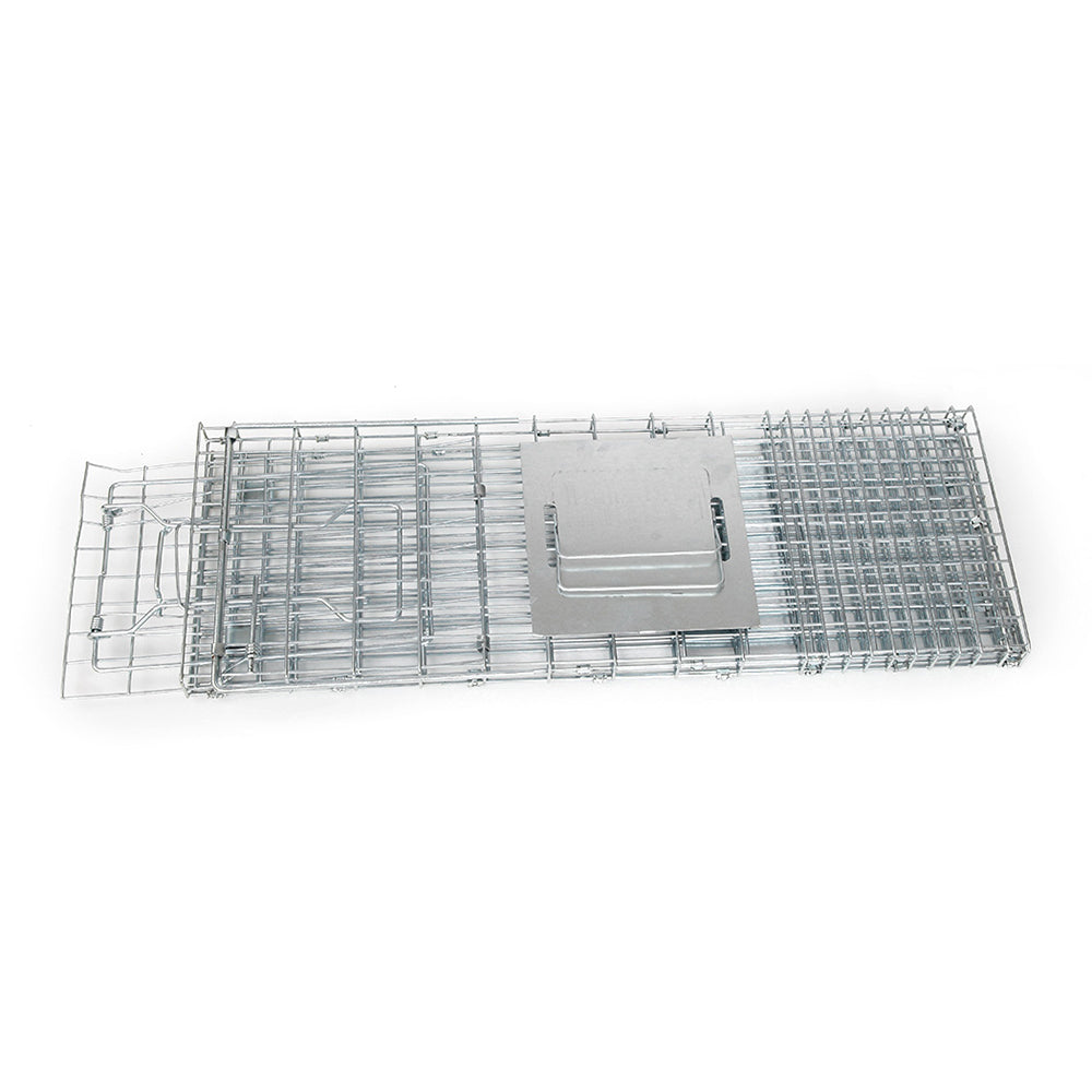 Humane Animal Trap Cage 150 x 50 x 53cm - Silver