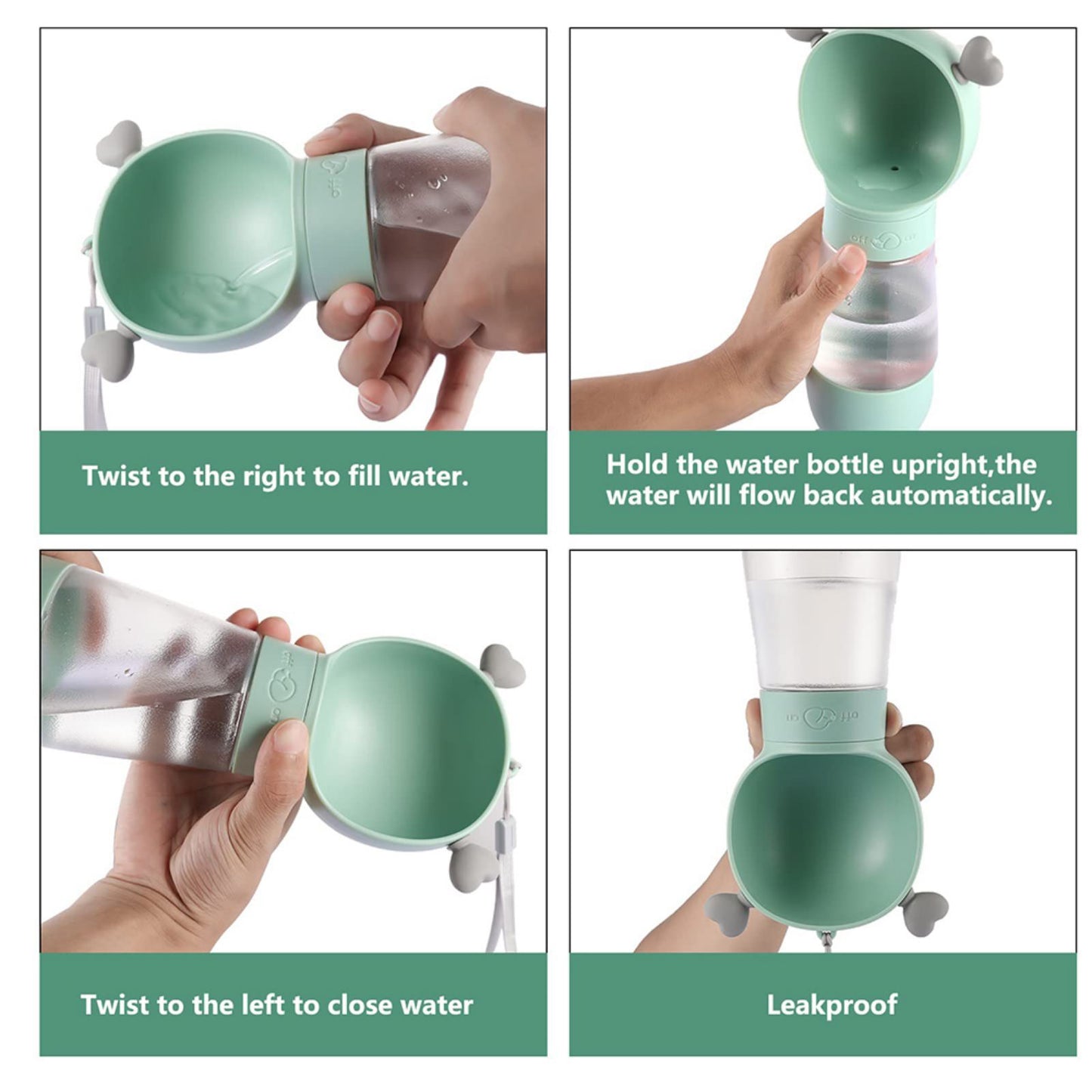 Portable Dog Water Bottle with Food Container: Leak-Proof Dog Water Dispenser
