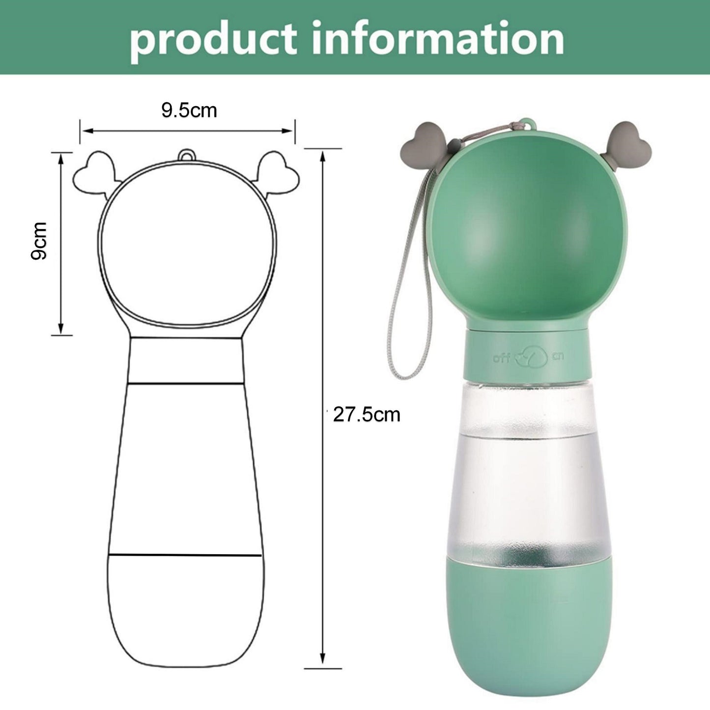 Portable Dog Water Bottle with Food Container: Leak-Proof Dog Water Dispenser