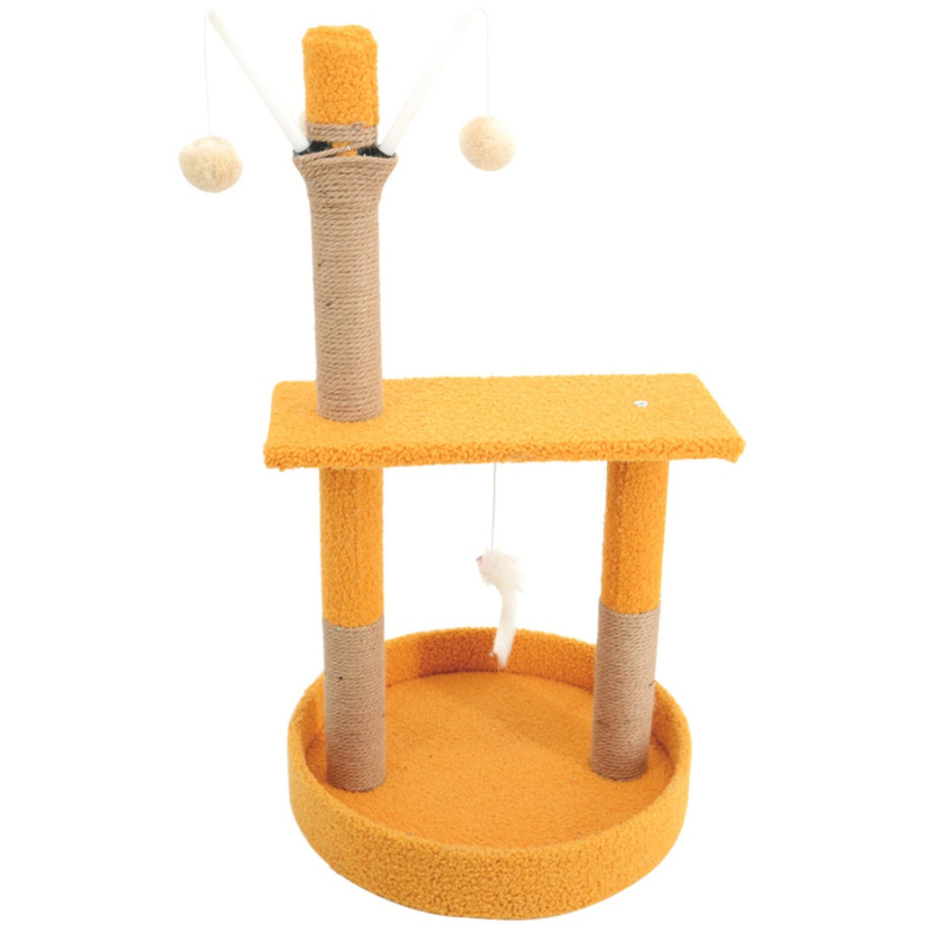 Floofi 75cm Plush Scratching Post Cat Trees - Yellow & Sunflower Designs
