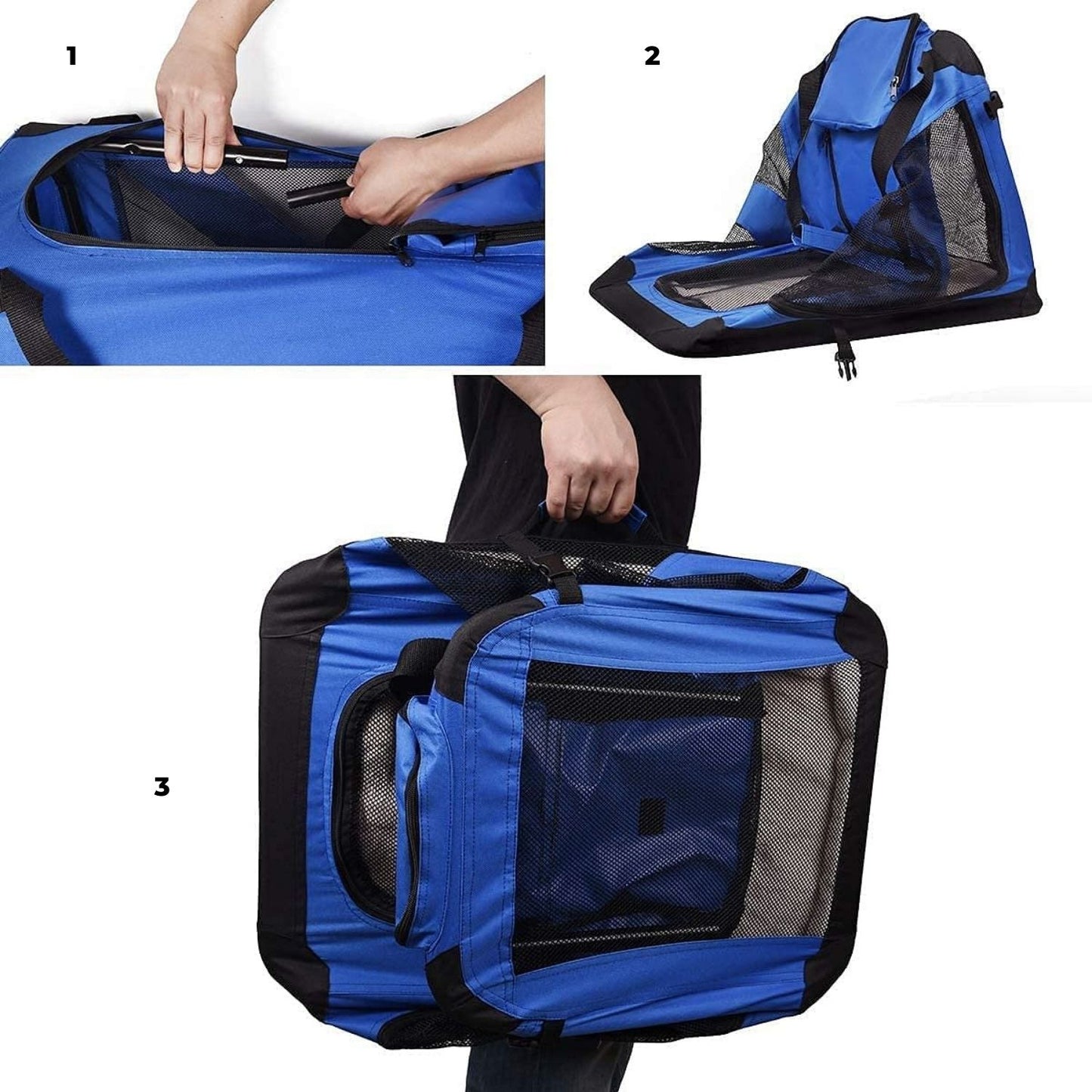 FLOOFI Portable Pet Carrier: Model 1 in M and XL Sizes (Blue, Pink, Grey)