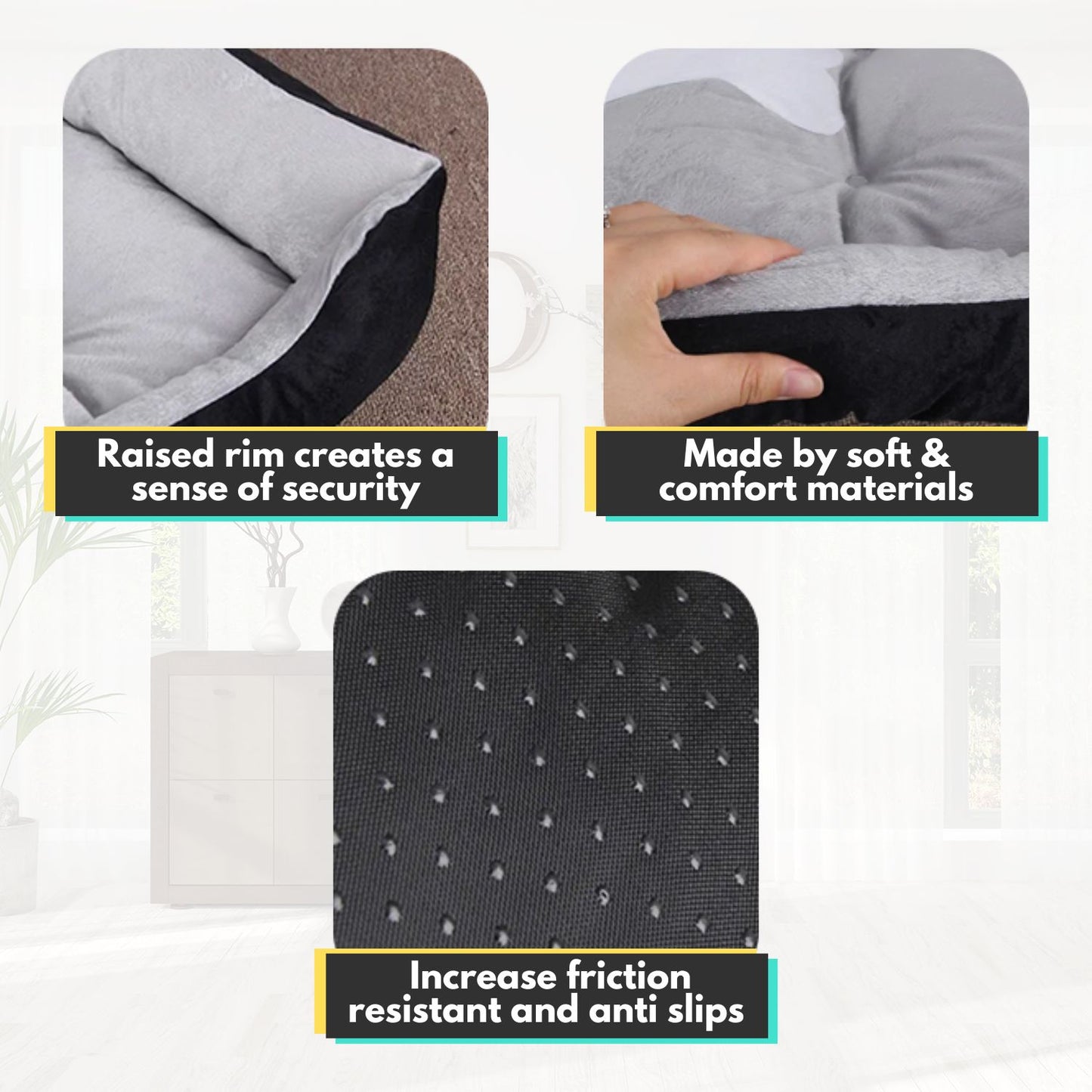 Floofi Pet Bed Bone: Available in various Colors and Sizes.