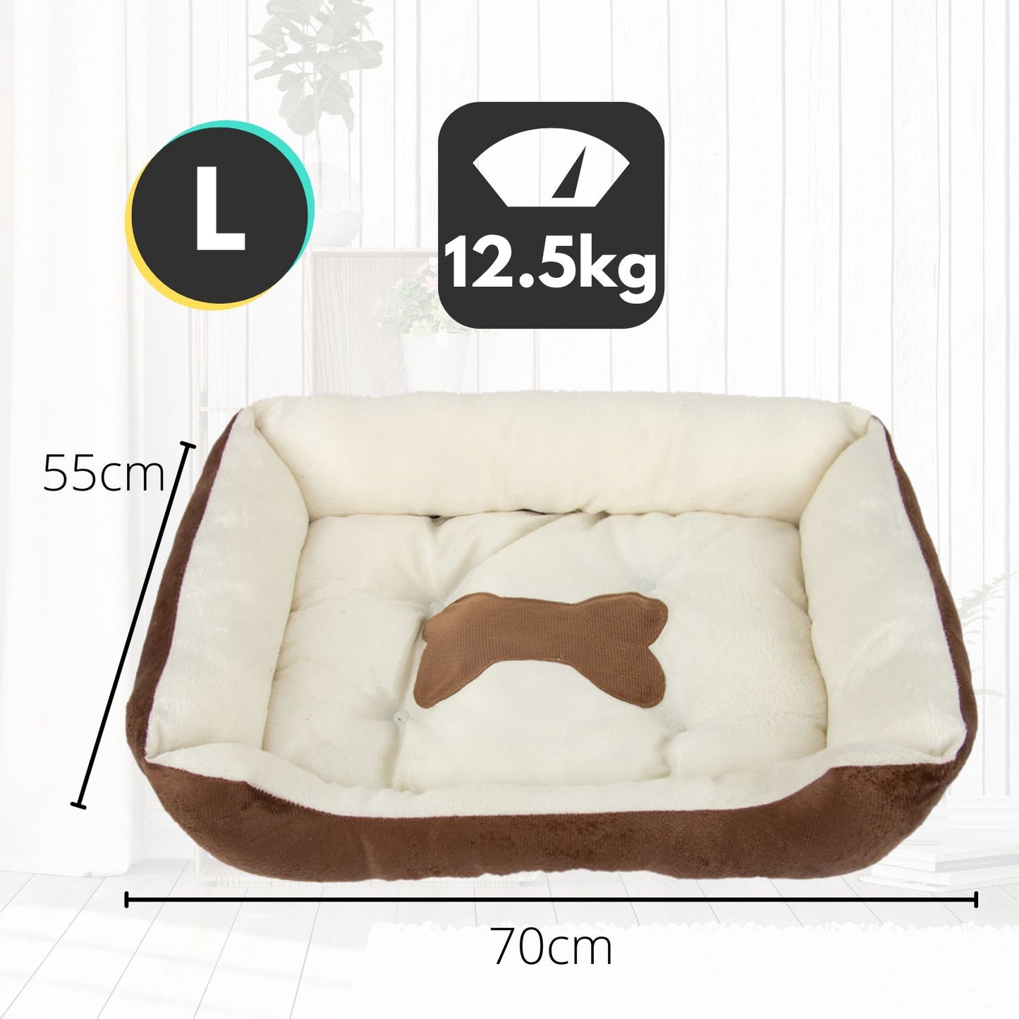 Floofi Pet Bed Bone: Available in various Colors and Sizes.