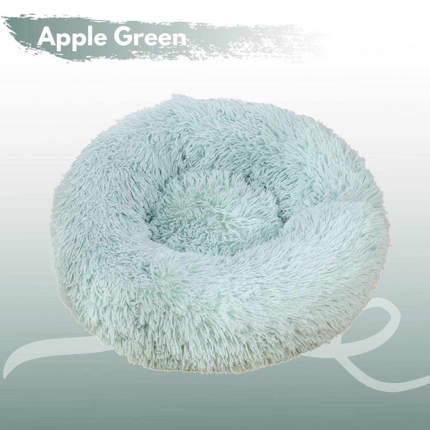 Floofi Round Plush Pet Bed - 60cm,70cm and 80cm in Apple Green
