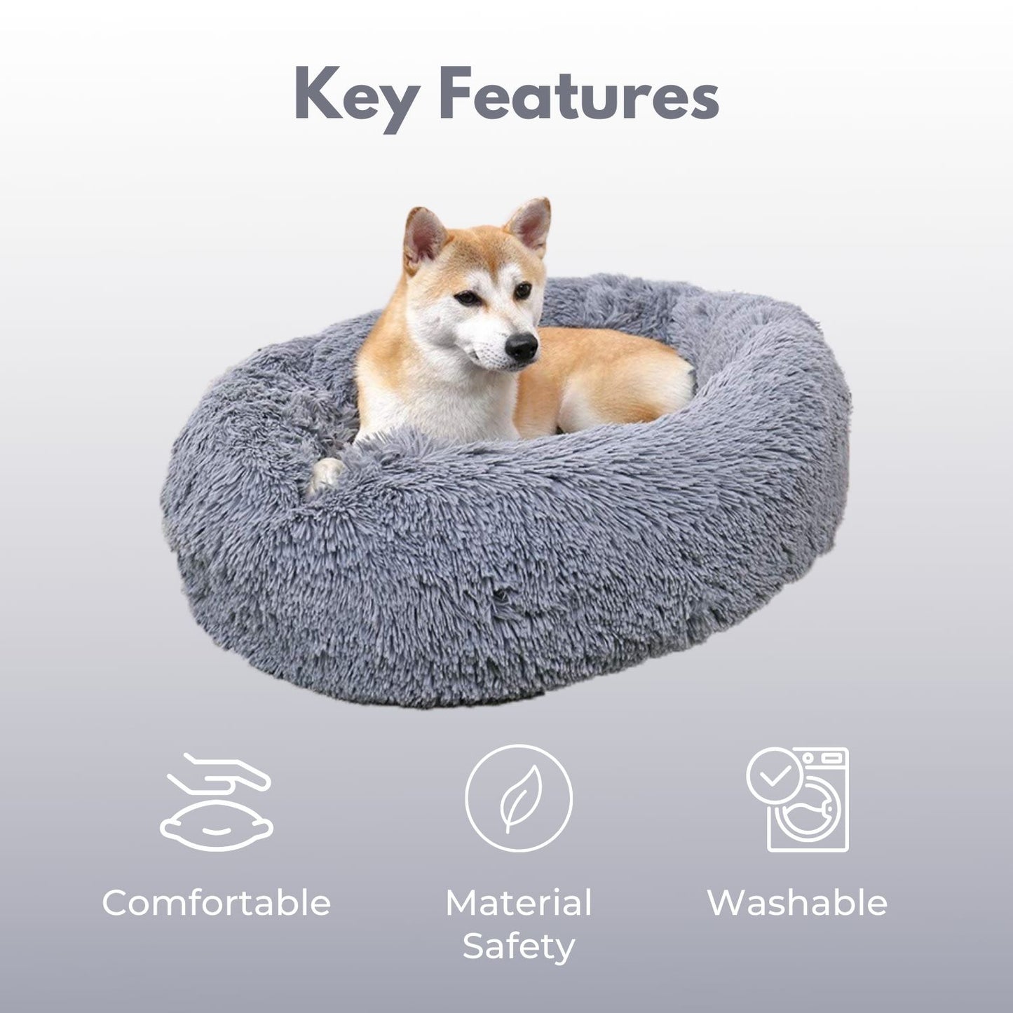 Floofi Round Plush Pet Bed - 60cm,70cm and 80cm in Apple Green