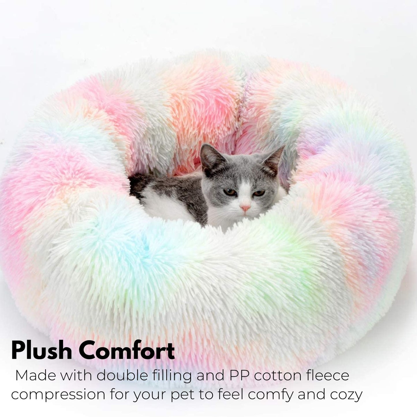 Floofi Round Plush Pet Bed - 60cm,70cm and 80cm in Apple Green