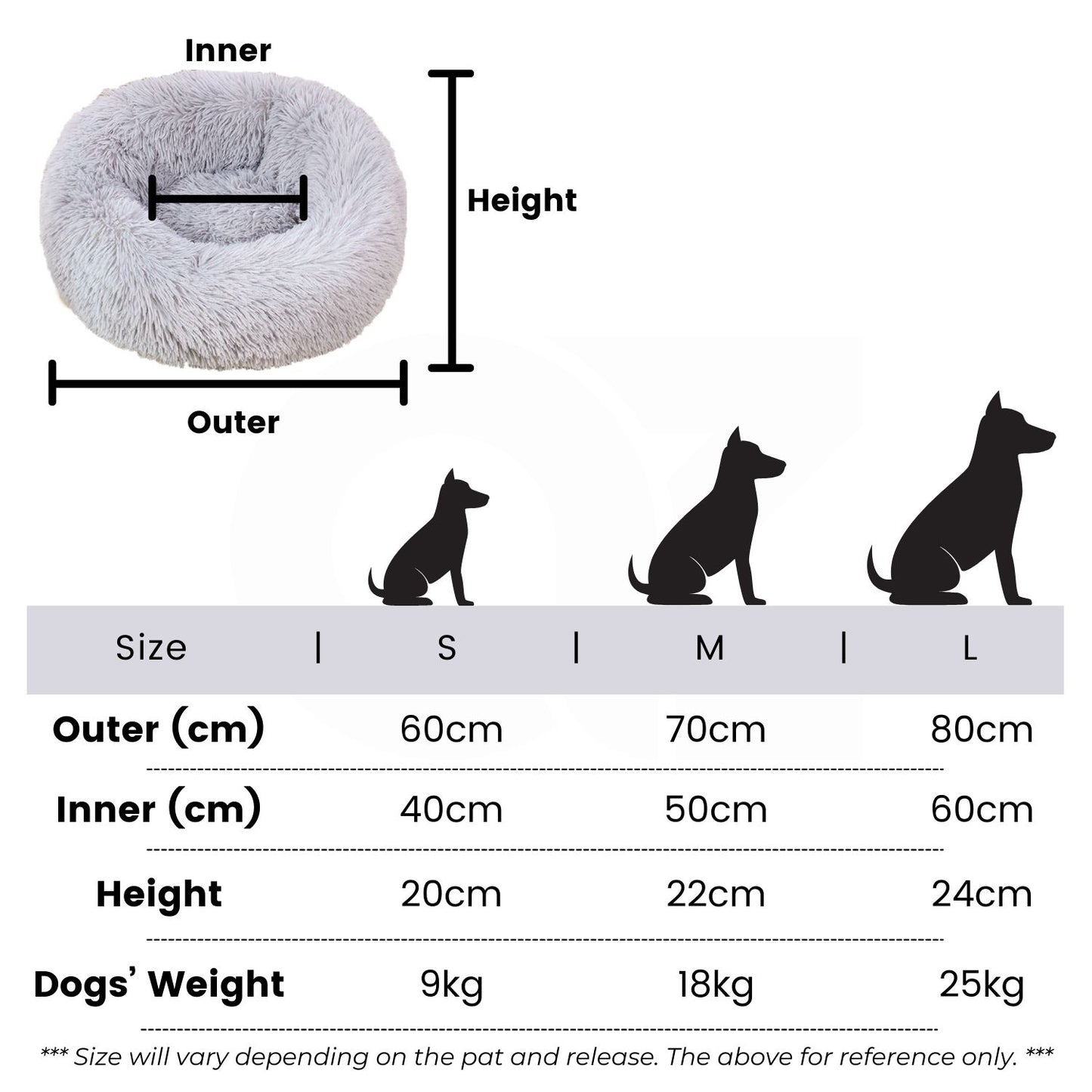 Floofi Round Plush Pet Bed - 60cm,70cm and 80cm in Apple Green