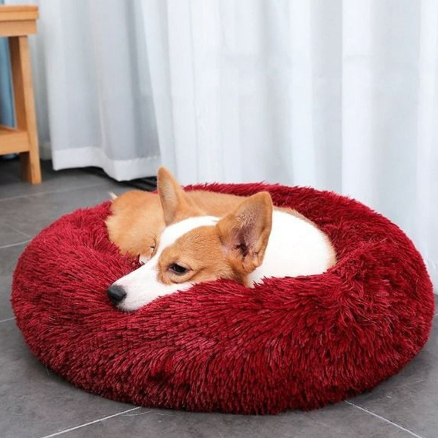 Floofi Round Plush Pet Bed - 60cm,70cm and 80cm in Apple Green