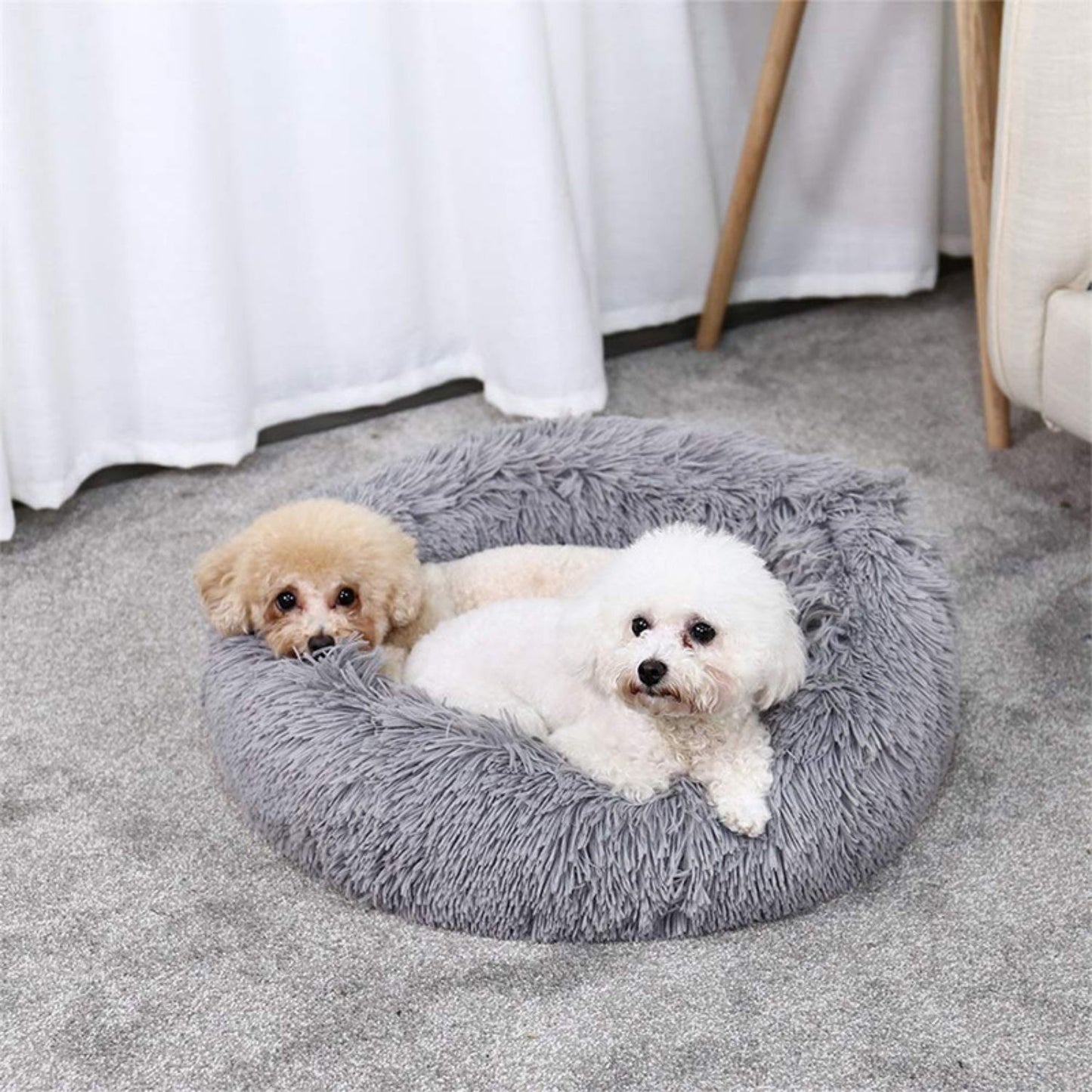 Floofi Round Plush Pet Bed - 60cm,70cm and 80cm in Apple Green
