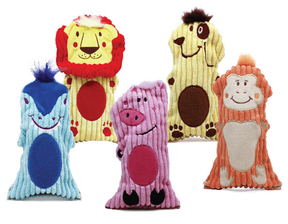OUTWARD HOUND Bottle Buddy Squeaker Dog Toy - Monkey, Pig, Lion - Monkey