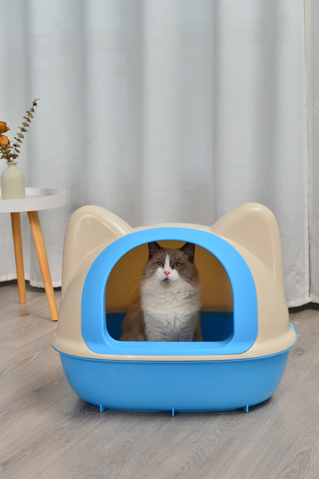 Large Hooded Cat Toilet with Scoop: Convenient Litter Box Tray House for Your Feline