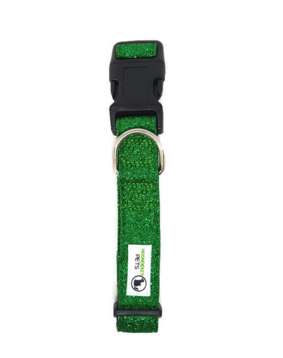 Glitter Overlay Nylon Dog Collar with Breakaway Buckle - Moondidley Pets, X-Small to Medium Sizes, Various Colours