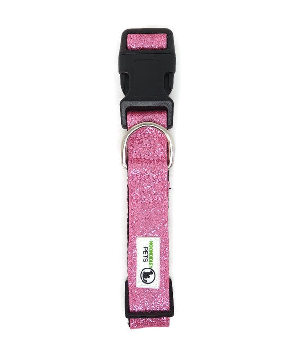 Glitter Overlay Nylon Dog Collar with Breakaway Buckle - Moondidley Pets, X-Small to Medium Sizes, Various Colours