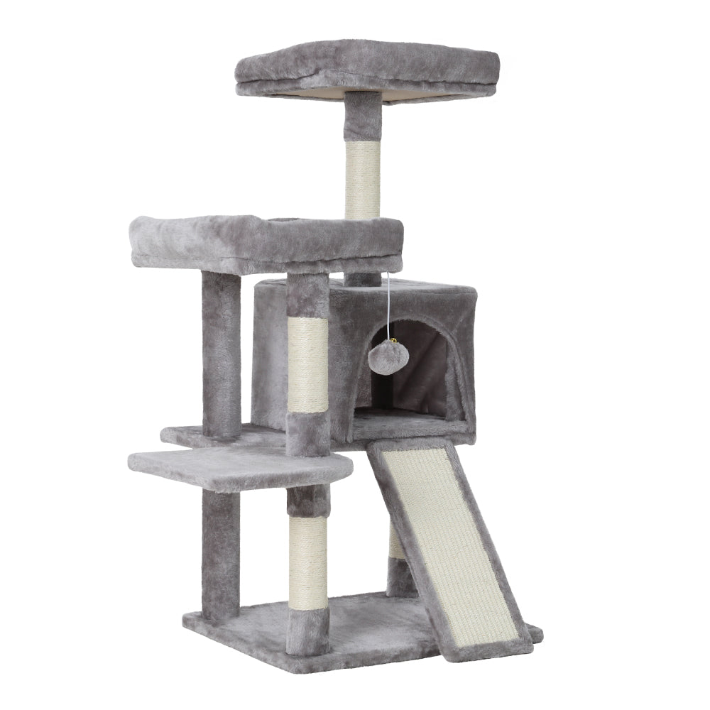 The Feline Haven: 103cm Wooden Cat Tree Tower with Scratching Posts, Condo and Bed for Ultimate Comfort and Entertainment