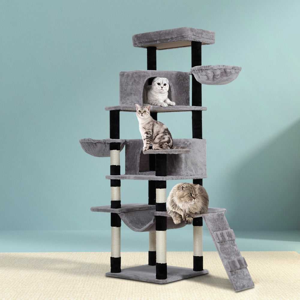 i.Pet Cat Tree Tower Scratching Post Scratcher Wood Condo House Play Bed 161cm