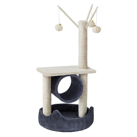 76cm Cat Scratching Post Tree with Hanging Toys and Condo House