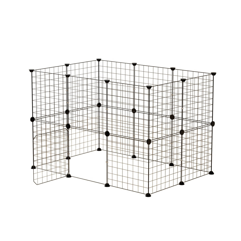 i.Pet Foldable Dog Playpen Enclosure - Plastic Panel Fence Puppy Cage