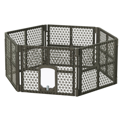 i.Pet Foldable Dog Playpen Enclosure - Plastic Panel Fence Puppy Cage