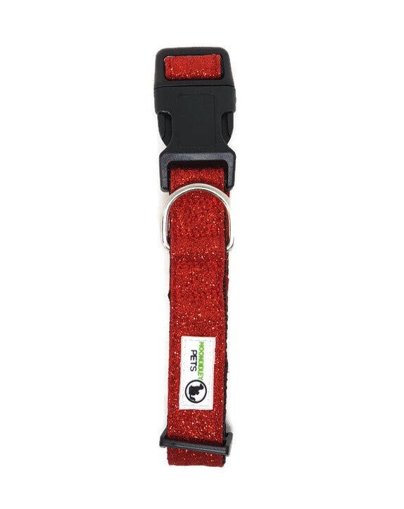 Glitter Overlay Nylon Dog Collar with Breakaway Buckle - Moondidley Pets, X-Small to Medium Sizes, Various Colours