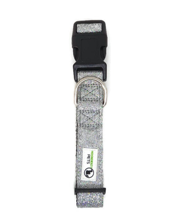 Glitter Overlay Nylon Dog Collar with Breakaway Buckle - Moondidley Pets, X-Small to Medium Sizes, Various Colours