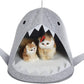 Shark Shape Pet Cave Bed for Cats and Small Dogs