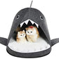 Shark Shape Pet Cave Bed for Cats and Small Dogs