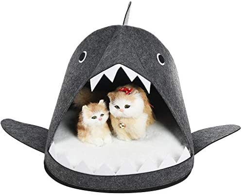 Shark Shape Pet Cave Bed for Cats and Small Dogs