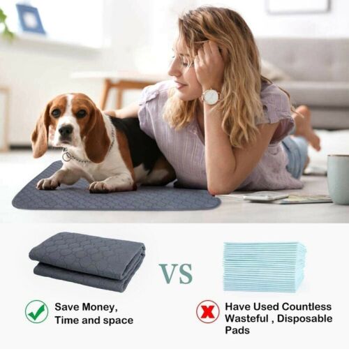 Washable Pet Pee Pads - Reusable Dog Training Wee Absorbent Mat Pads Bed in Two Sizes