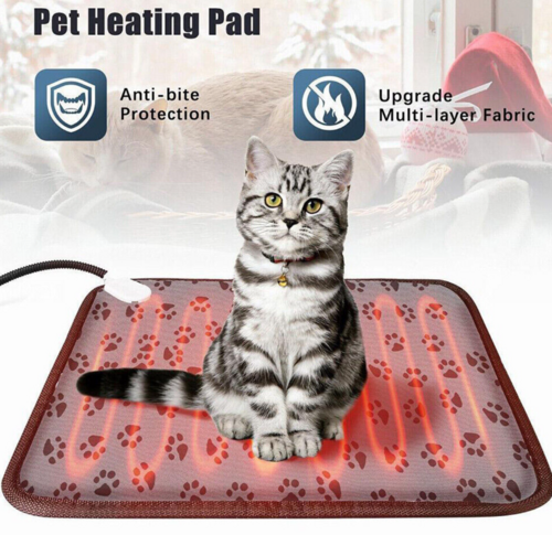 Waterproof Electric Pet Heat Pad Heated Heating Mat Blanket Dog Cat Bed 45X45CM