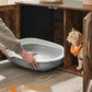 FEANDREA Cat Litter Box with Removable Divider Table Vintage Brown