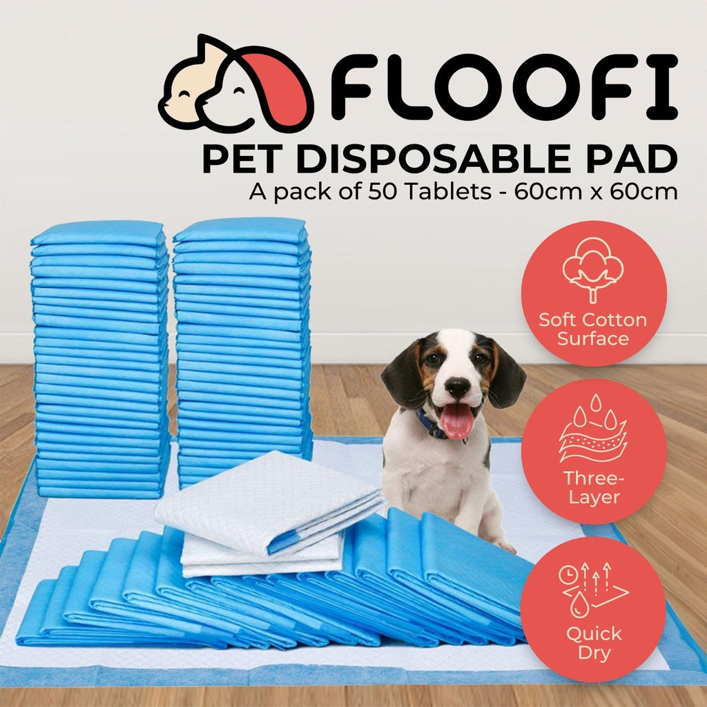 Floofi 100pcs Pet Training Pads Puppy Dog Toilet Pee Indoor Super Absorbent AU