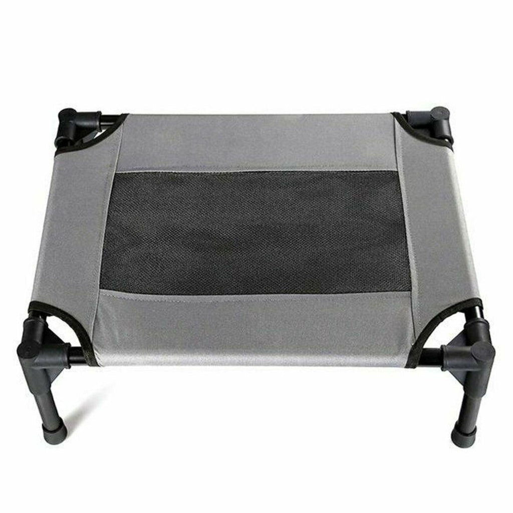 Floofi Elevated Camping Pet Bed in Grey and Army, Available in Sizes M and XL