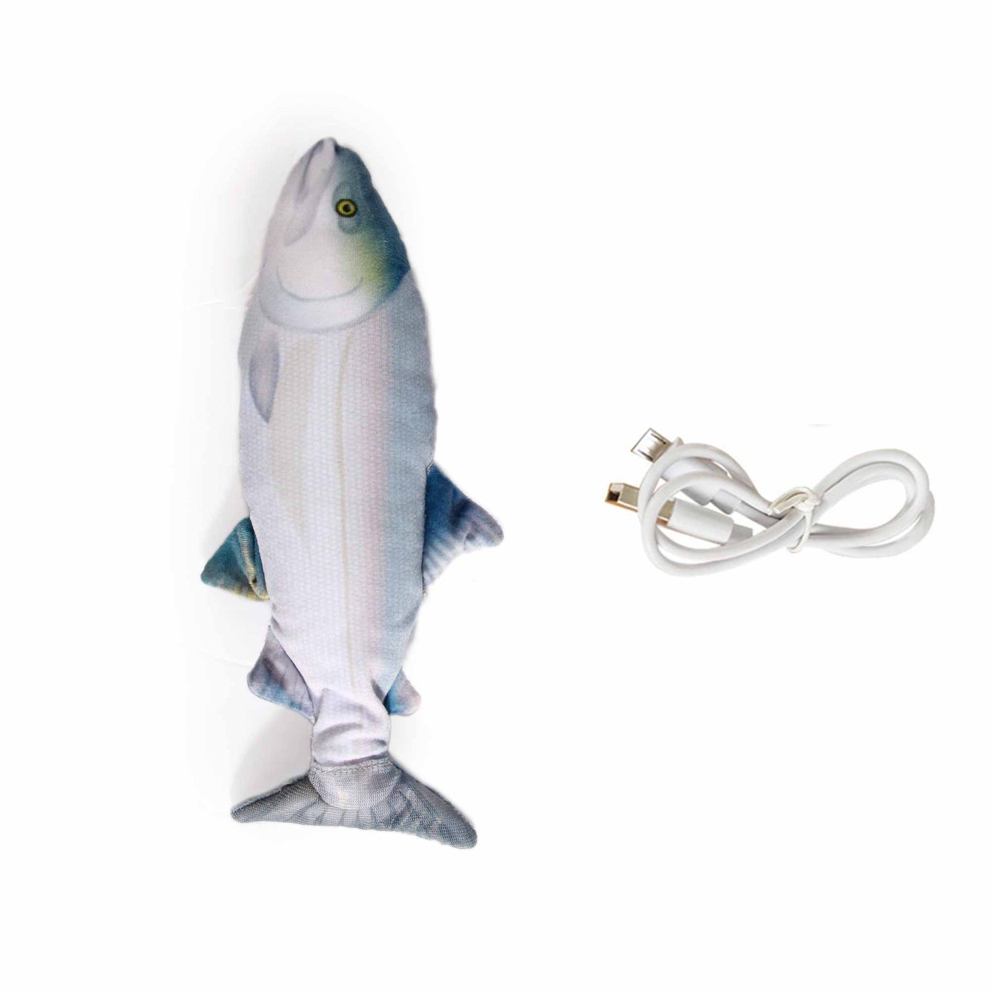 Jittering Dancing Fish Cat Toy Set - Sardine & Trout with Catnip Silvervine, Electric USB Rechargeable