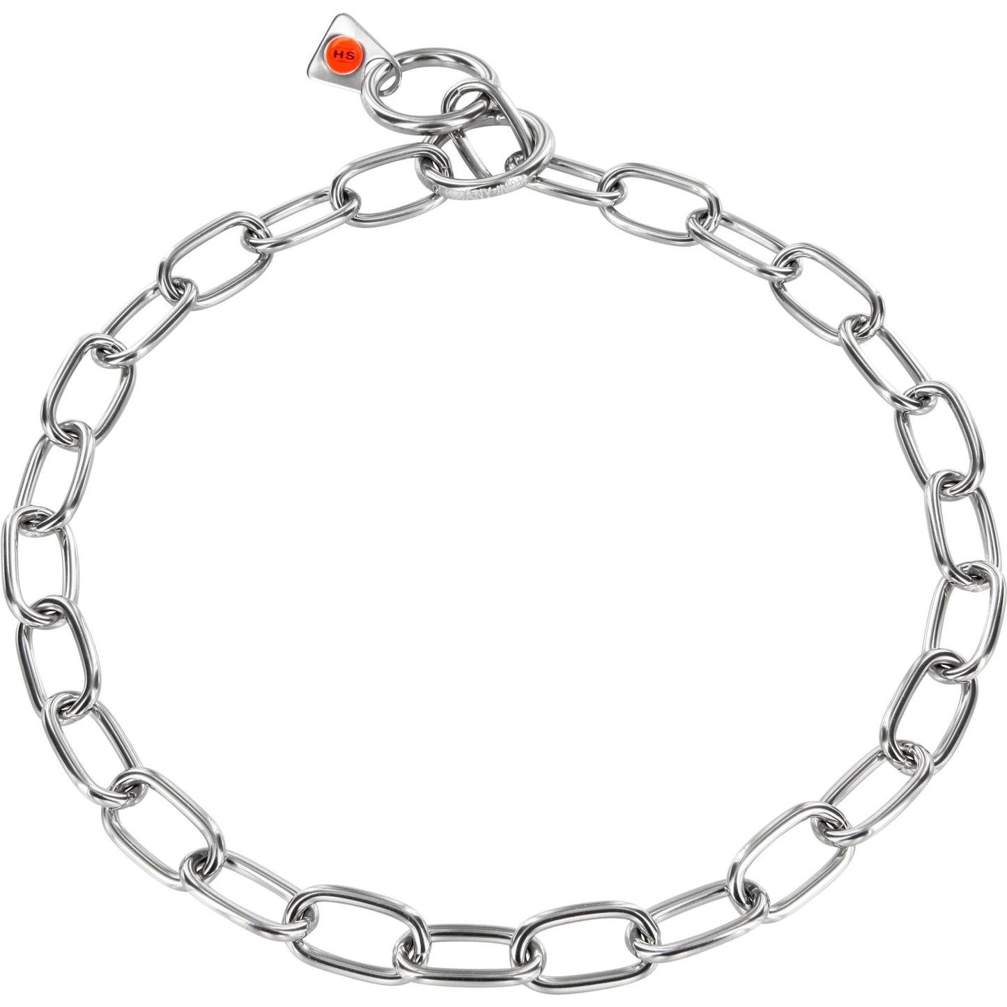 Herm Sprenger Standard Round Link Dog Chain - Chrome & Stainless Steel