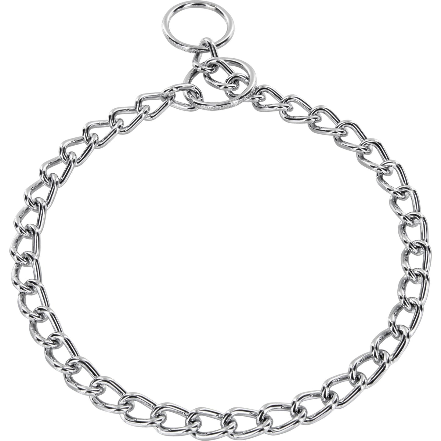 Herm Sprenger Standard Round Link Dog Chain - Chrome & Stainless Steel