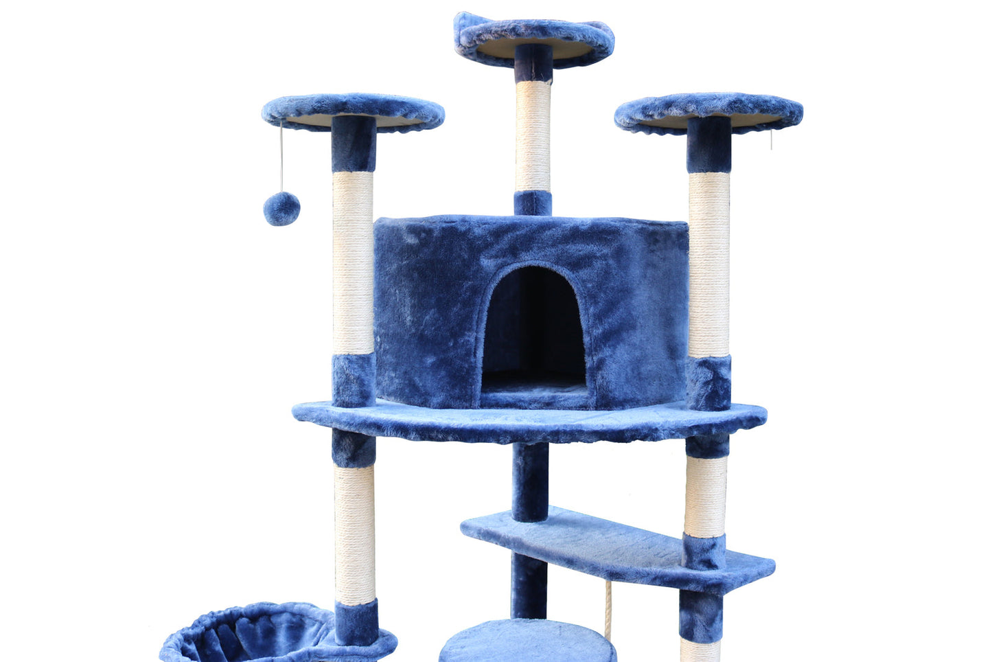 200 cm Corner Cat Scratching Post Tower – Three Color Options: Beige, Blue, Grey