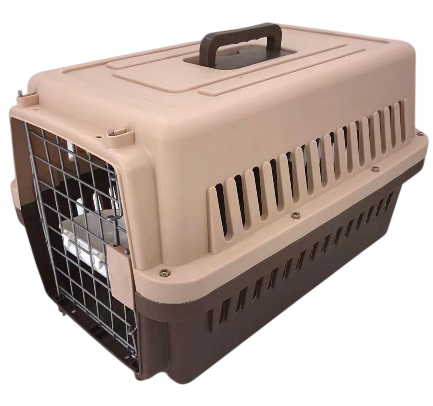 New Medium Airline Pet Carrier Crate with Bowl & Tray for Dogs, Cats, and Rabbits