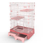 Multi-Functional 134 cm Cat Cage House with Litter Tray and Storage Box