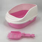 Large Portable Cat Toilet Litter Box Tray House with Scoop and Grid Tray