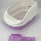 Large Portable Cat Toilet Litter Box Tray House with Scoop and Grid Tray