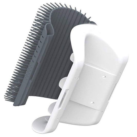 Cat Self-Groomer and Wall Corner Scratcher – Catnip-Infused Massage Brush & Grooming Comb in Grey, Blue, Pink, and Black