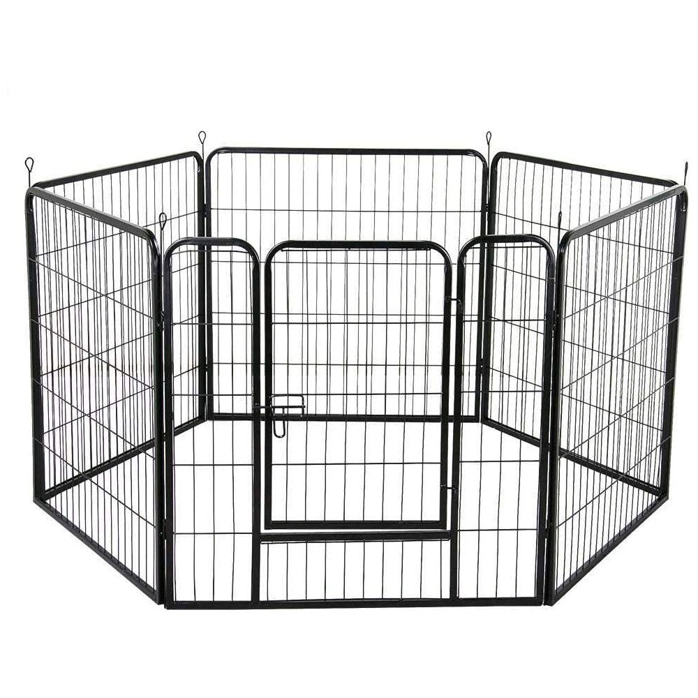 6 and 8-Panel Pet Playpen Exercise Cage - Portable Fence for Dogs, Cats, Puppies, and Bunnies