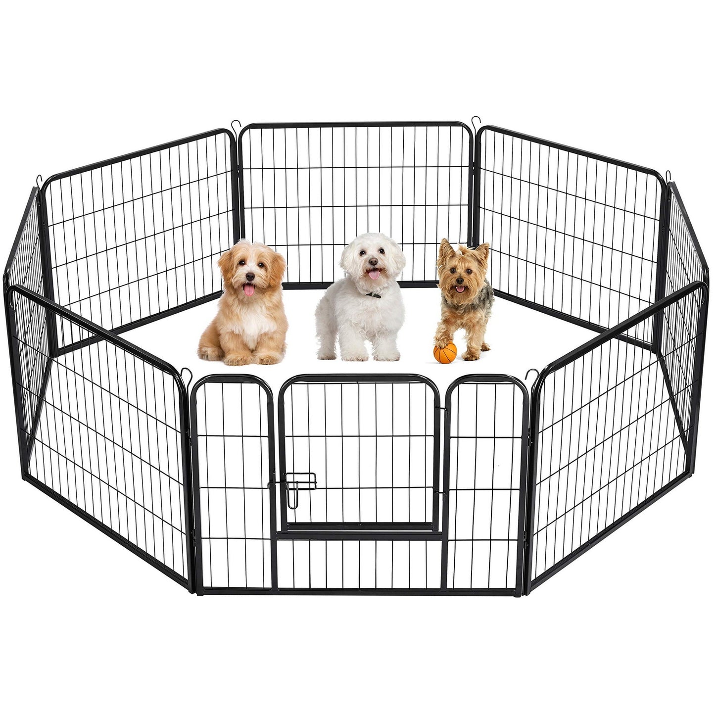 6 and 8-Panel Pet Playpen Exercise Cage - Portable Fence for Dogs, Cats, Puppies, and Bunnies