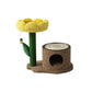 CATIO Log Cat House with White & Yellow Camelia Cat Scratching Tree