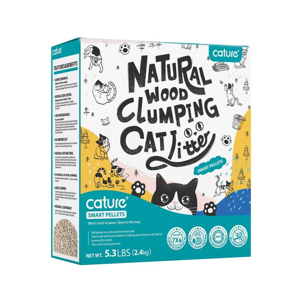 CATURE Cat Litter Collection - Wood Clumping Smart Pellets (6L/2.4Kg & 20L/8Kg), Odour Control Plus (6L/2.4Kg & 20L/8Kg), Tofu Clumping (14L/5.6Kg