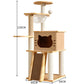 Cat Scratcher Bed Tower: Hammock, Climbing Flower Tree, Condo, Ladder - 120cm (Light Coffee and Grey)